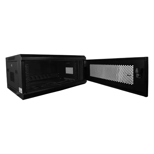 WL4 SR4U-B Server wandkast 4U 19″ met ventilator, voeding, deur met gehard glas en slot