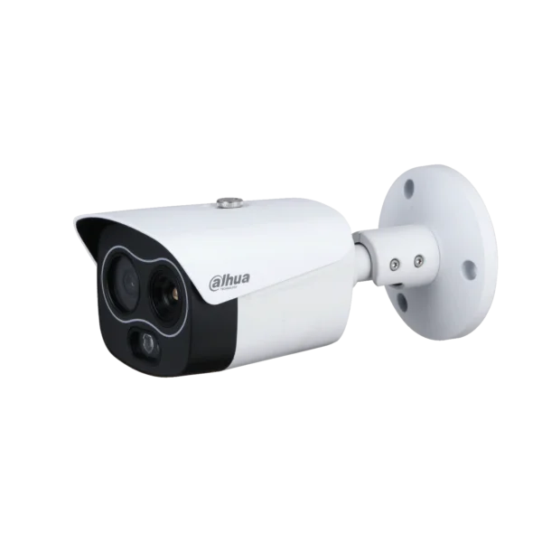 Dahua TPC-BF1241-D7F8-DW-S2 Hybrid thermische warmtebeeld en optische 4MP buiten bullet camera WizSense AI serie