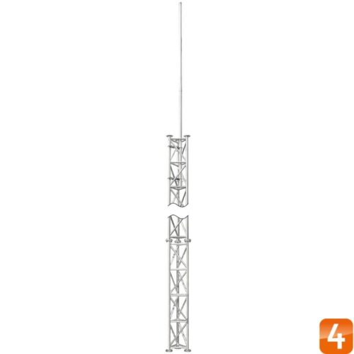 WL4 ML70 universele aluminium vrijstaande kantelbare truss mast 7 meter in onderdelen kit voor zelfbouw met grondanker