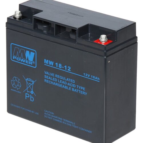 WL4 SB-12-180 accu 12VDC 18Ah voor bijvoorbeeld een zonnepaneel, alarm, UPS of toegangscontrole installatie