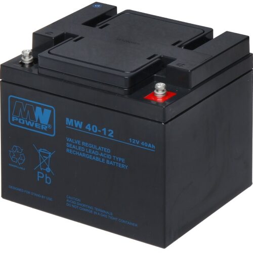WL4 SB-12-400 12VDC 40Ah back-up accu voor bijvoorbeeld een zonnepaneel, alarm, UPS of toegangscontrole installatie
