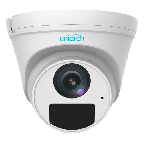 Uniarch IPC-T124-APF28 Full HD 4MP buiten turret camera met 2.8 mm lens, 30m Smart IR, WDR, PoE, ingebouwde microfoon en gratis applicatie