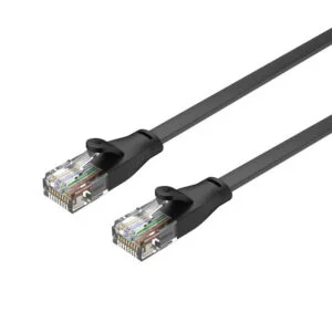 WL4 CAT6UTPFLB10 zeer platte UTP netwerkkabel Cat6 Gigabit patchkabel 100% koper kern 10 meter zwart