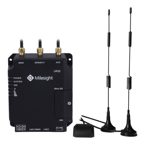 Milesight UR32L-L04EU-G-P industriële 4G LTE router met 2xRJ45 PoE poorten, GPS en 150Mbps voor M2M en IoT