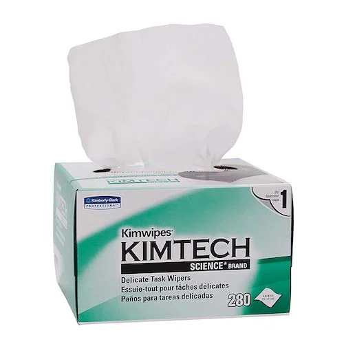 Kimtech Kimwipes delicate task wipers voor bijvoorbeeld cameralenzen en fiber 280 stuks in dispenser doos