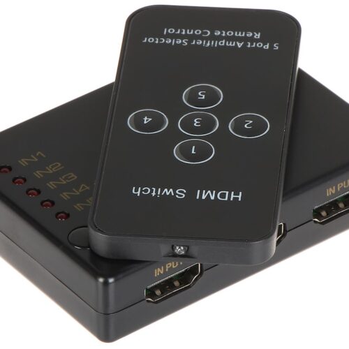 WL4 HDMI-SW5-4K HDMI switch 5 ingangen en 1 uitgang HDMI 2.0b maximaal 4K UltraHD met afstandsbediening