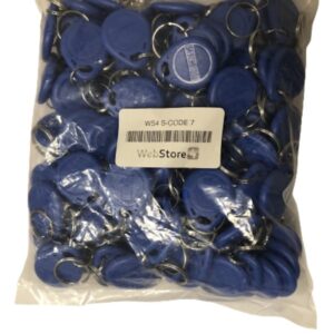 WL4 tags blauw met key ring (100 stuks) met serienummer