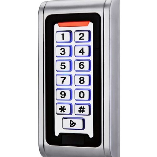 WL4 KPRO-1 stand alone toegangscontrole keypad, RFID kaartlezer, verlichting en deurbel geschikt voor buiten