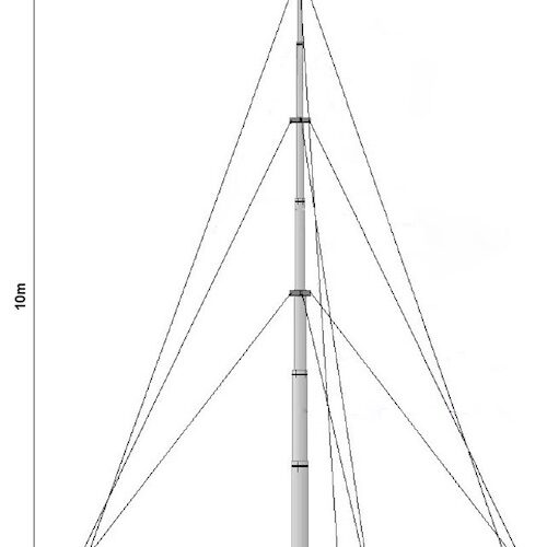 WL4 MT100 Telescopische universele aluminium mast 10m met tuikabels voor camera of antenne