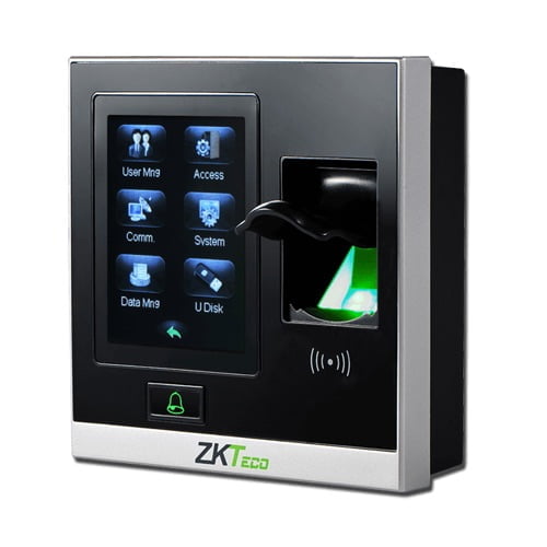 ZKTeco SF420 stand alone vingerafdruk, PIN en RFID kaart lezer voor binnen met 2.8-inch touch screen TCP/IP