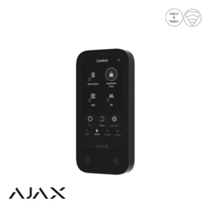 Ajax KeyPad TouchScreen Jeweller Zwart met bediening van codepaneel, app, kaartlezer en taglezer