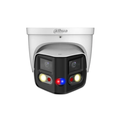 Dahua PDW3849P-A180-AS-PV Full-color 2x 4MP TiOC WizSense buiten 180 graden eyeball camera met 25m IR, dual lens, microfoon en speaker, (e)PoE, microSD