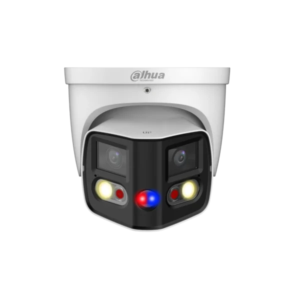 Dahua PDW3849P-A180-AS-PV Full-color 2x 4MP TiOC WizSense buiten 180 graden eyeball camera met 40m IR, dual lens, microfoon en speaker, (e)PoE, microSD