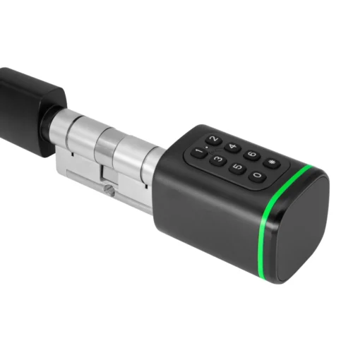 YLI SC-01PW-B Zwarte Smart Cilinder met codepaneel, mobile app en keycard voor binnen
