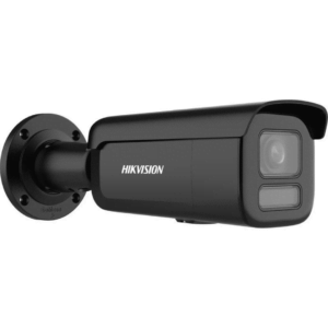 Hikvision DS-2CD2T47G2H-LI-B Zwarte ColorVu 4MP Full HD bullet buiten camera met 2.8mm lens, wit LED nachtzicht, PoE, 130dB WDR en microSD opname