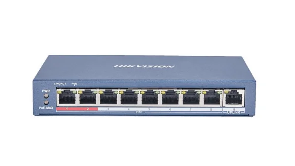 Hikvision DS-3E0109P-E/M Pro-serie 8 poort Fast Ethernet Smart unmanaged POE switch