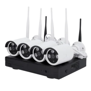 Nivian KIT830W bewakingscamera plug en play set wit met 4x 3MP WiFi bullet camera's, 8 kanaals Netwerk Video Recorder