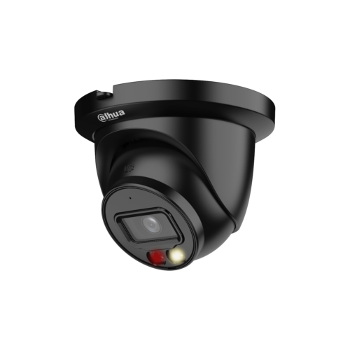 Dahua IPC-HDW2449TM-S-IL-B Full color 4MP WizSense Dual Light buiten eyeball camera met 30 meter Wit LED, ingebouwde microfoon, 30 meter IR nachtzicht, SMD Plus, 120dB WDR en MicroSD
