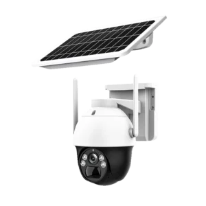 Nivian NV-CAM02-SOLAR4G Full HD 3MP 4G PT camera voor buiten met gemotoriseerde lens, accu, IR nachtzicht, wit licht, microSD en 2-weg audio en gratis applicatie