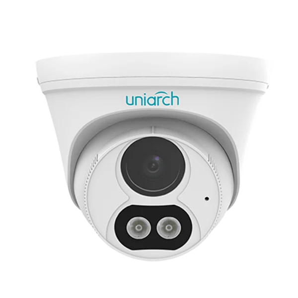 Uniarch IPC-T213-APF28W Full HD 3MP buiten turret camera met 2.8 mm lens, dual light, 30m Smart IR, WDR, PoE, ingebouwde microfoon en gratis applicatie