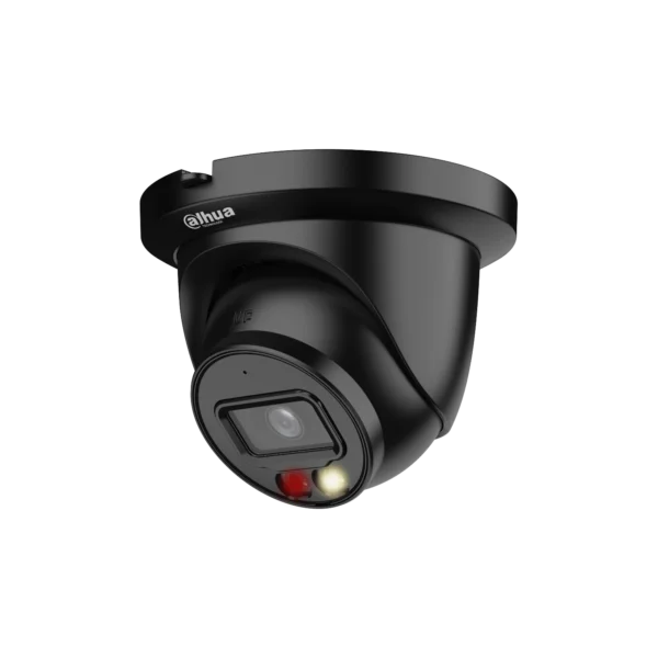 Dahua IPC-HDW2549TM-S-IL-B Full color 5MP WizSense Dual Light buiten eyeball camera met 30 meter Wit LED, ingebouwde microfoon, 30 meter IR nachtzicht, SMD Plus, 120dB WDR en MicroSD
