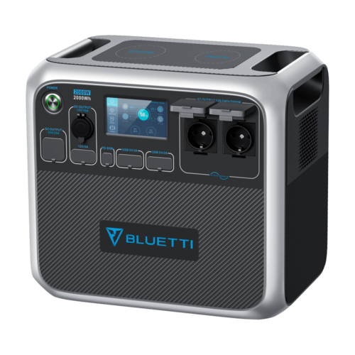 BLUETTI AC200P krachtige accu 2000Wh met vier 12V uitgangen, twee 230VAC uitgangen, vijf USB poorten en gratis applicatie