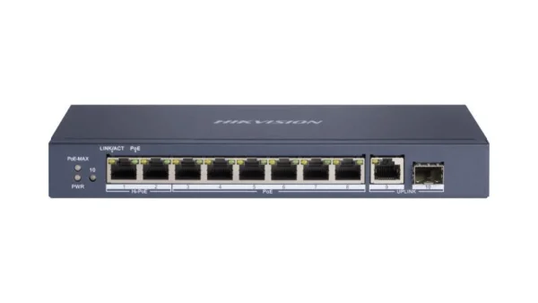 Hikvision DS-3E0510HP-E 8 poort Fast Ethernet Smart unmanaged POE switch met 2x Hi-PoE en 1x RJ45