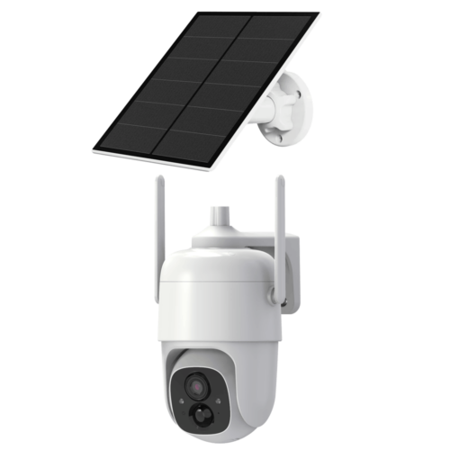 VicoHome CQ1 3 megapixel Pan Tilt Wi-Fi buiten camera met accu, zonnepaneel, 10 meter IR nachtzicht, wit licht, bewegingsdetectie, microSD, sirene en 2-weg audio