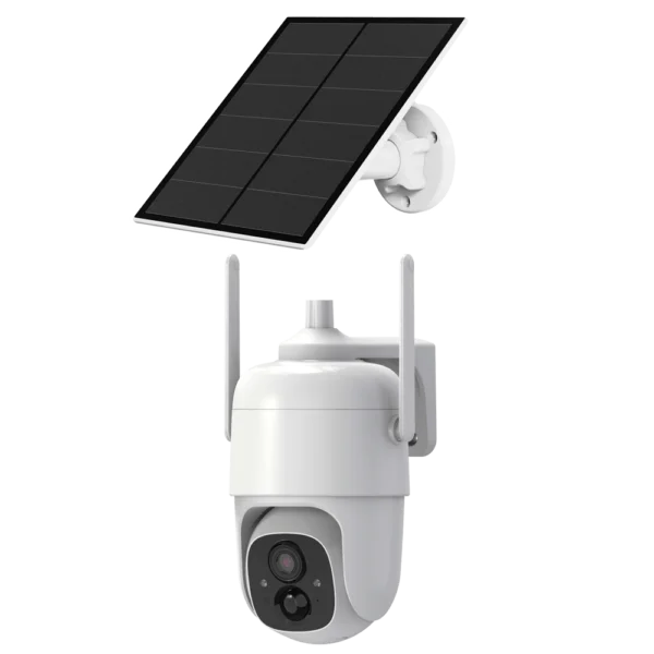 VicoHome CQ1 3 megapixel Pan Tilt Wi-Fi buiten camera met accu, zonnepaneel, autotracking, 10 meter IR nachtzicht, wit licht, bewegingsdetectie, microSD, sirene en 2-weg audio