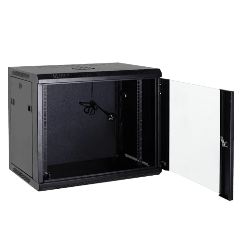 WL4 SR9U-B-600 Server wandkast 9U 19″ met ventilator, voeding, deur met gehard glas en slot