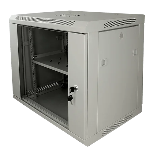 WL4 SR9U-G Server wandkast 9U 19″ met ventilator, voeding, deur met gehard glas en slot