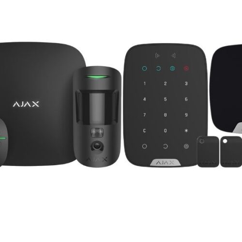 Ajax Kit Zwart met Hub 2 PLUS, MotionCam PhOD, KeyPad PLUS, DoorProtect PLUS, HomeSiren, SpaceControl en tags