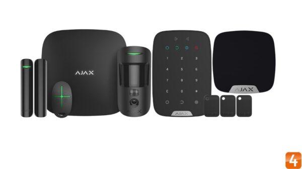 Ajax Kit Zwart met Hub 2 PLUS, MotionCam PhOD, KeyPad PLUS, DoorProtect PLUS, HomeSiren, SpaceControl en tags