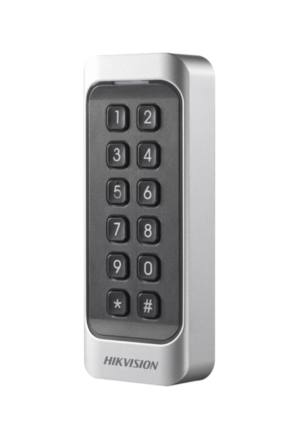 Hikvision DS-K1107AMK Mifare kaart lezer met keypad voor binnen en buiten met RS-485 en Wiegand 34/26