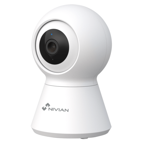Nivian IPC-IS5 Full HD 4MP witte Wi-Fi mini PT babyfoon camera voor binnen met IR nachtzicht, auto tracking, microSD en 2-weg audio op Tuya app